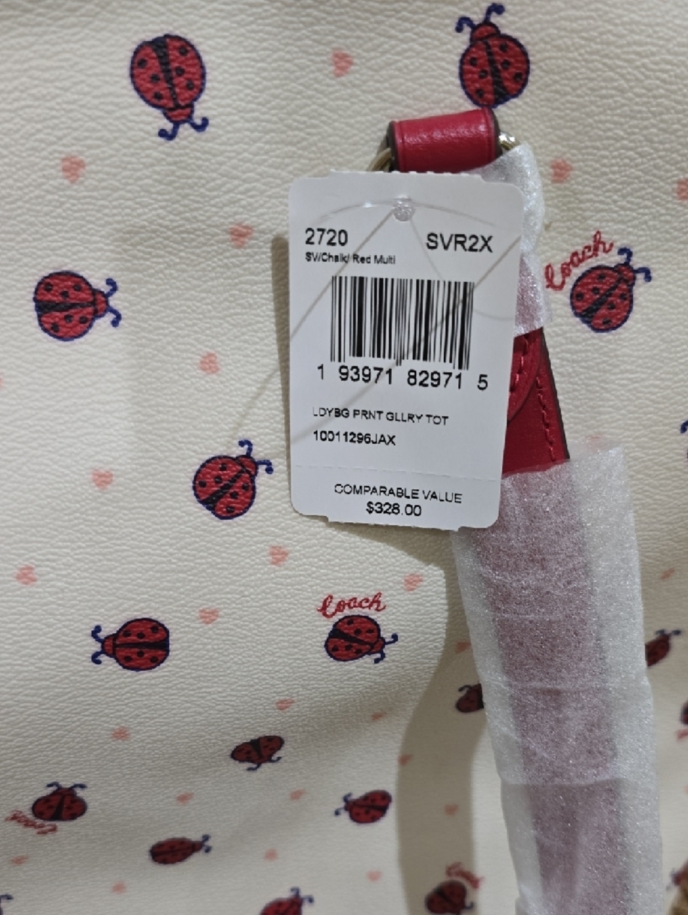 NWT-Coach Ladybug Print Gallery Tote - Picture 4 of 15